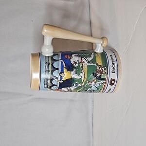 Budweiser Sports Series Baseball Stein Mug Large Handcrafted Collectible #64501